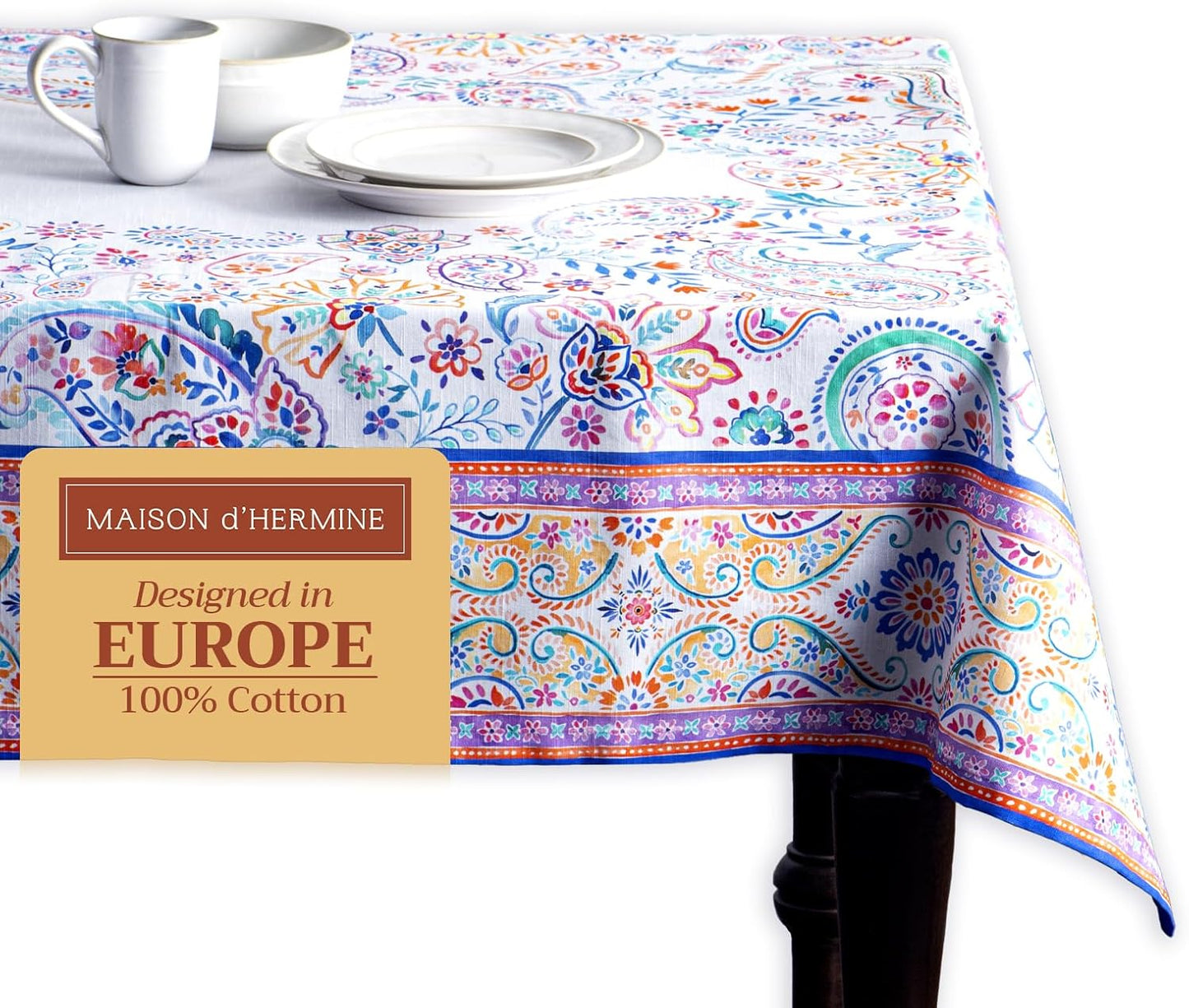 Elegant 100% Cotton Table Cloth for Dining Room & Parties
