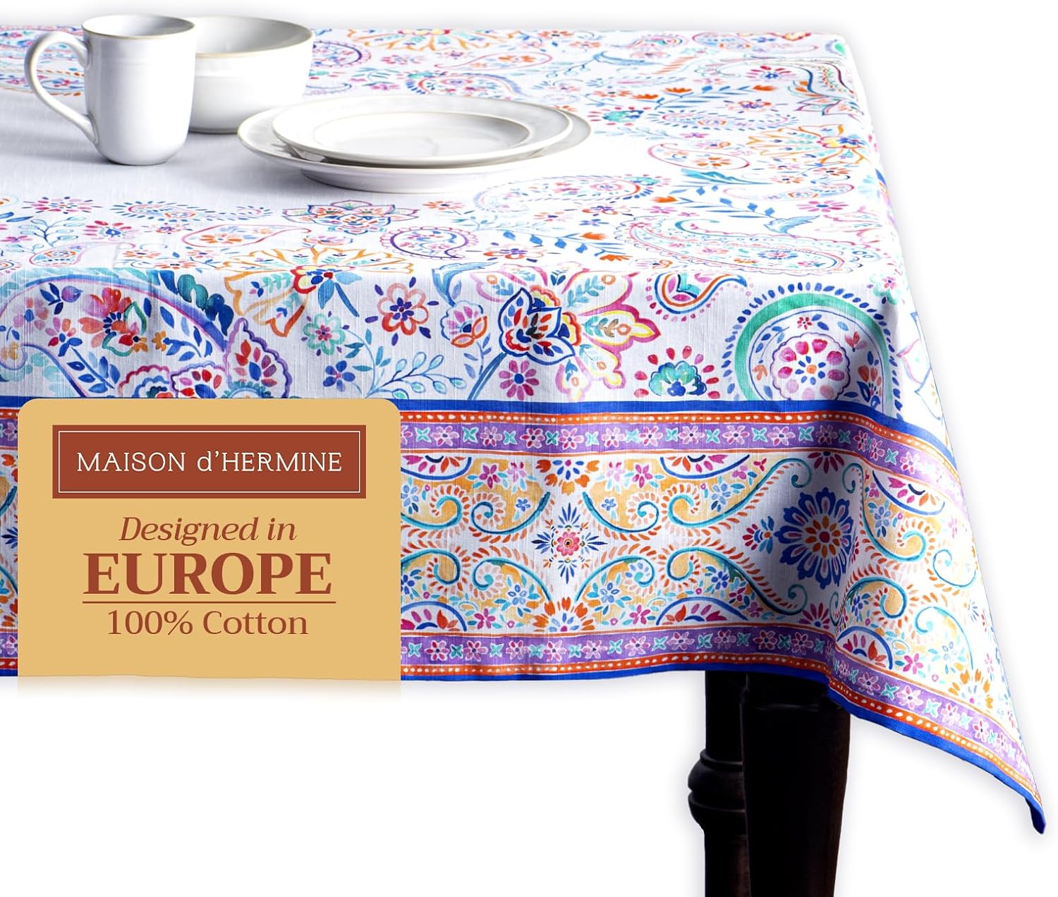 Elegant 100% Cotton Table Cloth for Dining Room & Parties