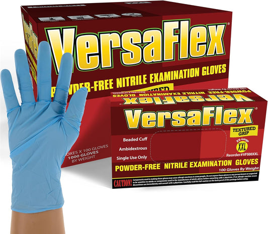 1000 Pack VersaFlex Nitrile Exam Gloves - Latex Free