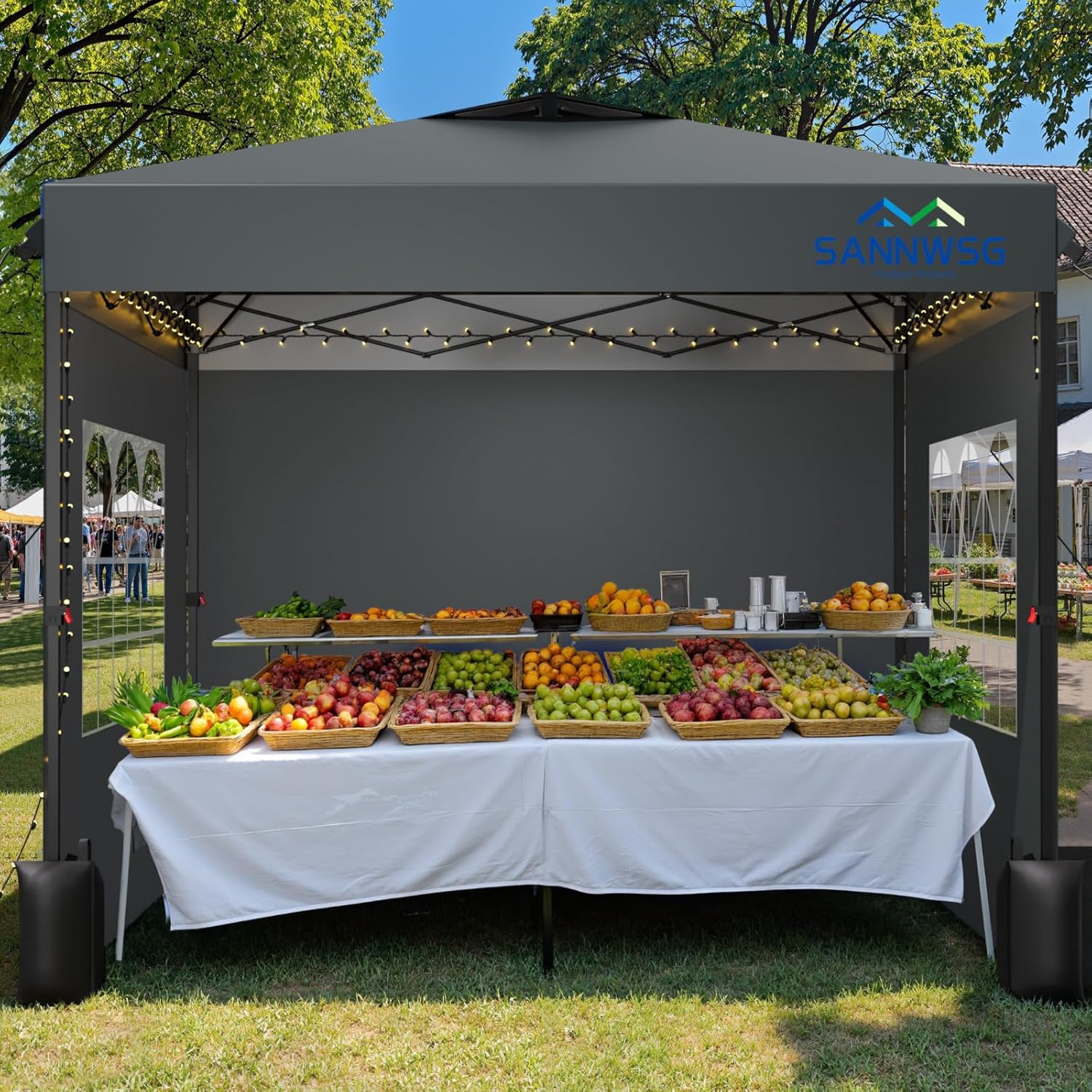 10X10 Pop Up Canopy Tent with Sidewalls for Easy Setup