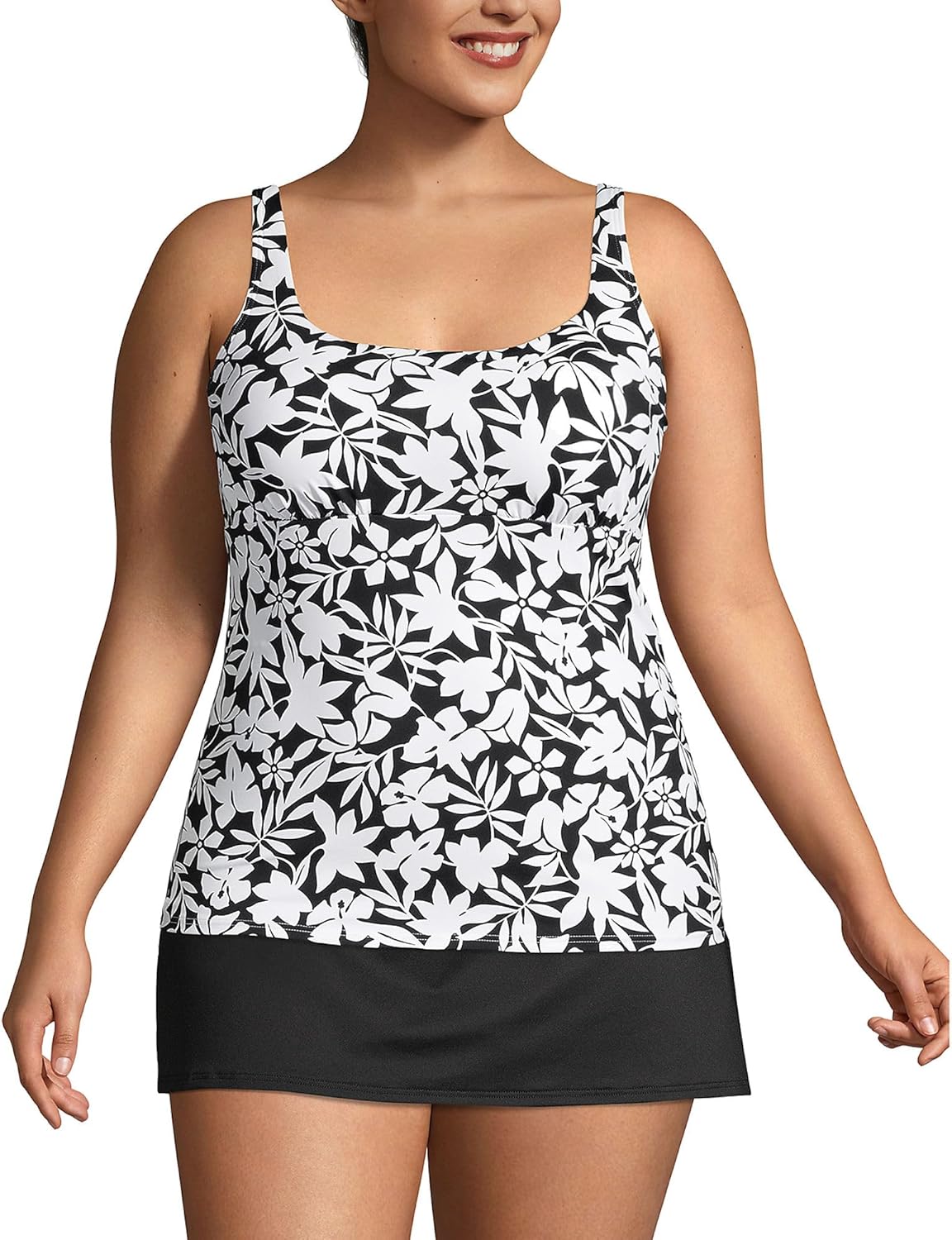 Lands' End Women's Square Neck Underwire Tankini Top Swimsuit