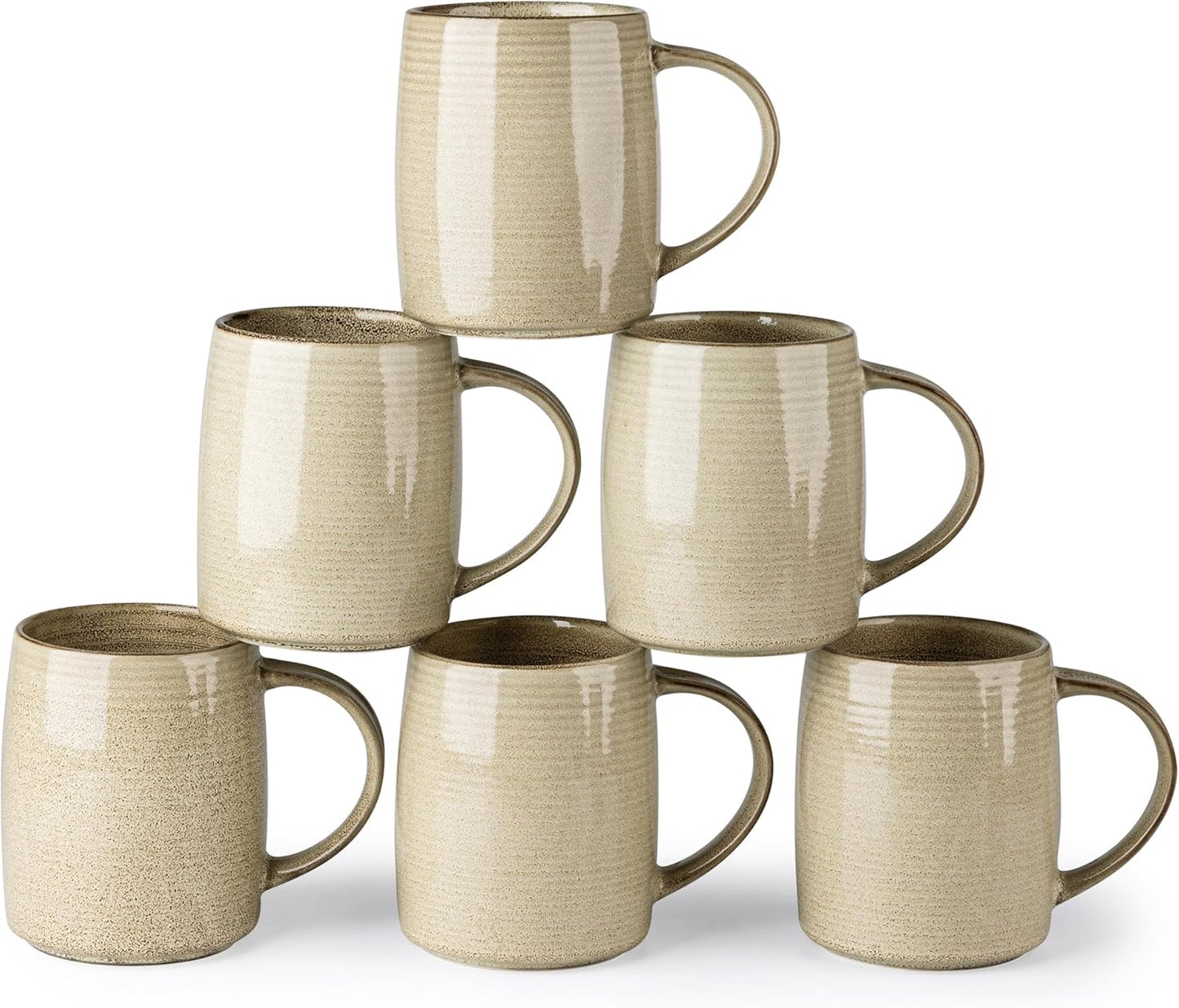GBHOME Large Coffee Mugs Set of 6, 18oz Handmade Ceramic