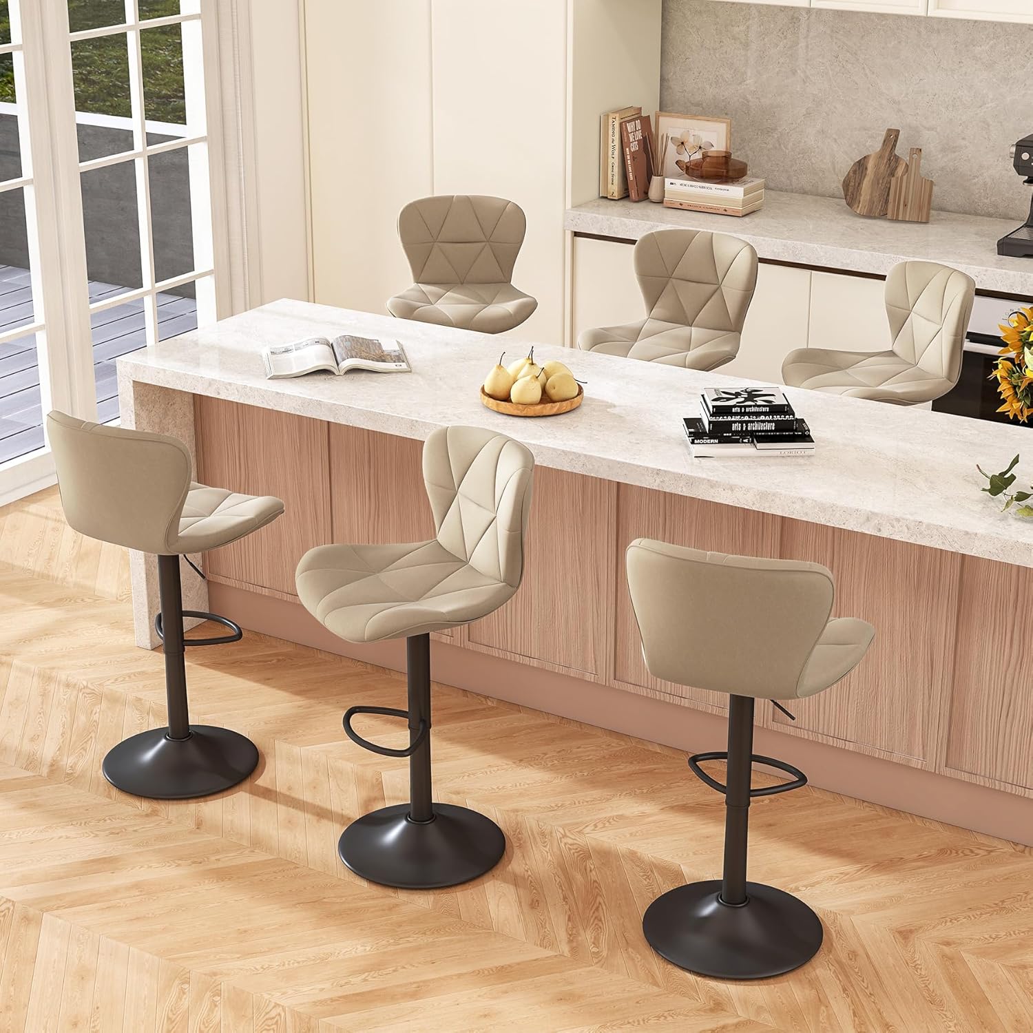 Adjustable Swivel Bar Stools Set of 6 for Kitchen Island
