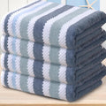 Striped Bath Towels Set of 4 - Quick Dry & Lightweight Design