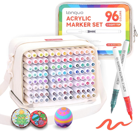 Languo 96 Colors Acrylic Paint Markers for Creative Projects