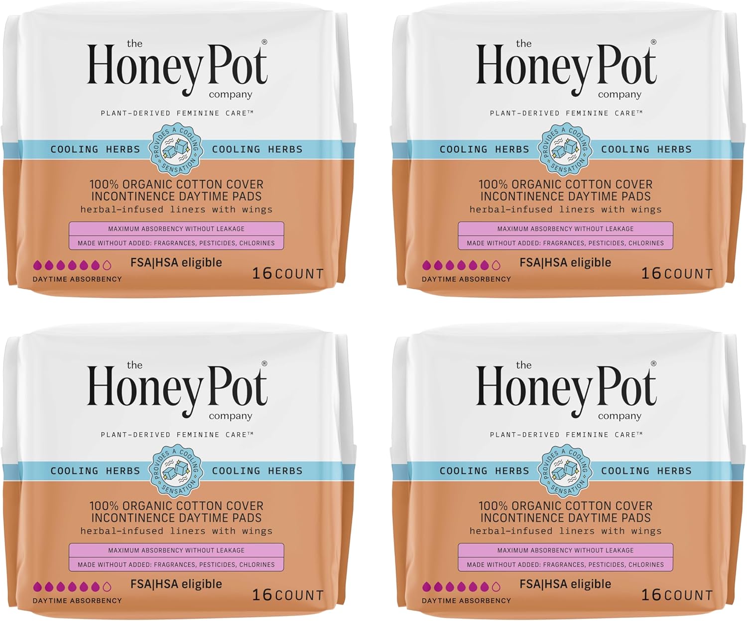 Herbal Pads for Women - Organic Incontinence Daytime Comfort