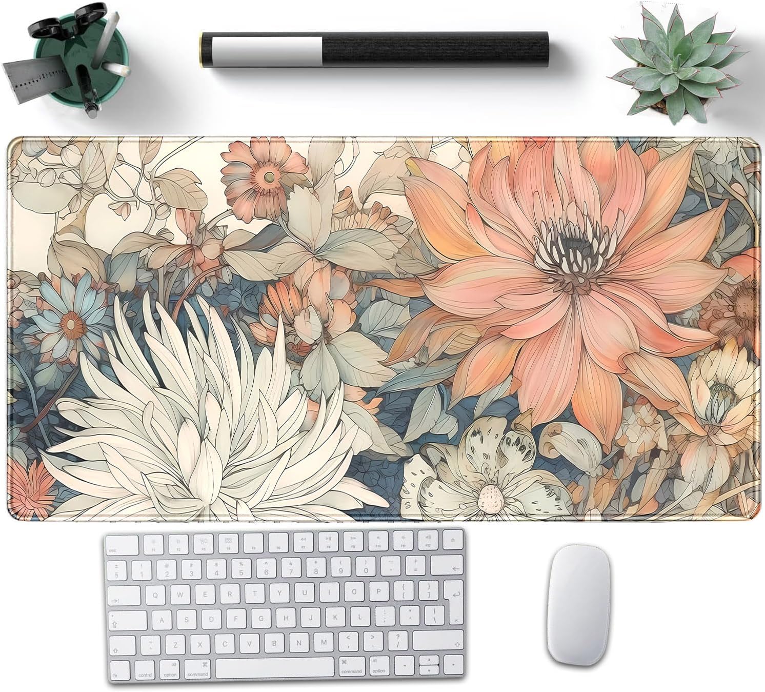 Boho Floral XXL Desk Mat - Nasdalgias