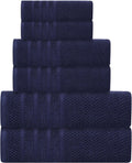 Bath Towels Set 6 Piece - 100% Cotton Plush Quick Dry Towels