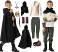 8 Pcs Medieval Costume for Boys Renaissance Pirate Viking Tunic Outfit