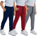 Boys Sweatpants 3Pack Fleece Joggers - Slim Fit, Order 1 Size Up