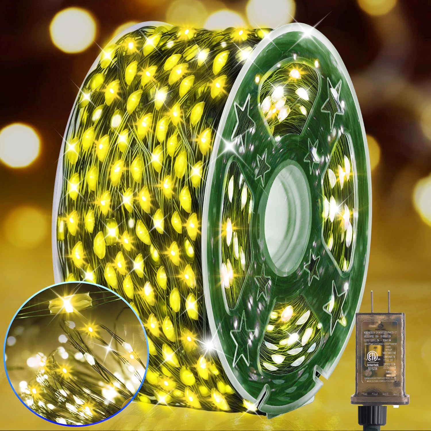 KNONEW 400FT Outdoor Christmas Fairy Lights for Festive Decor