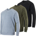 Men's Soft Plush Fleece Crewneck Sweatshirt 3-Pack - Warm Everyday
