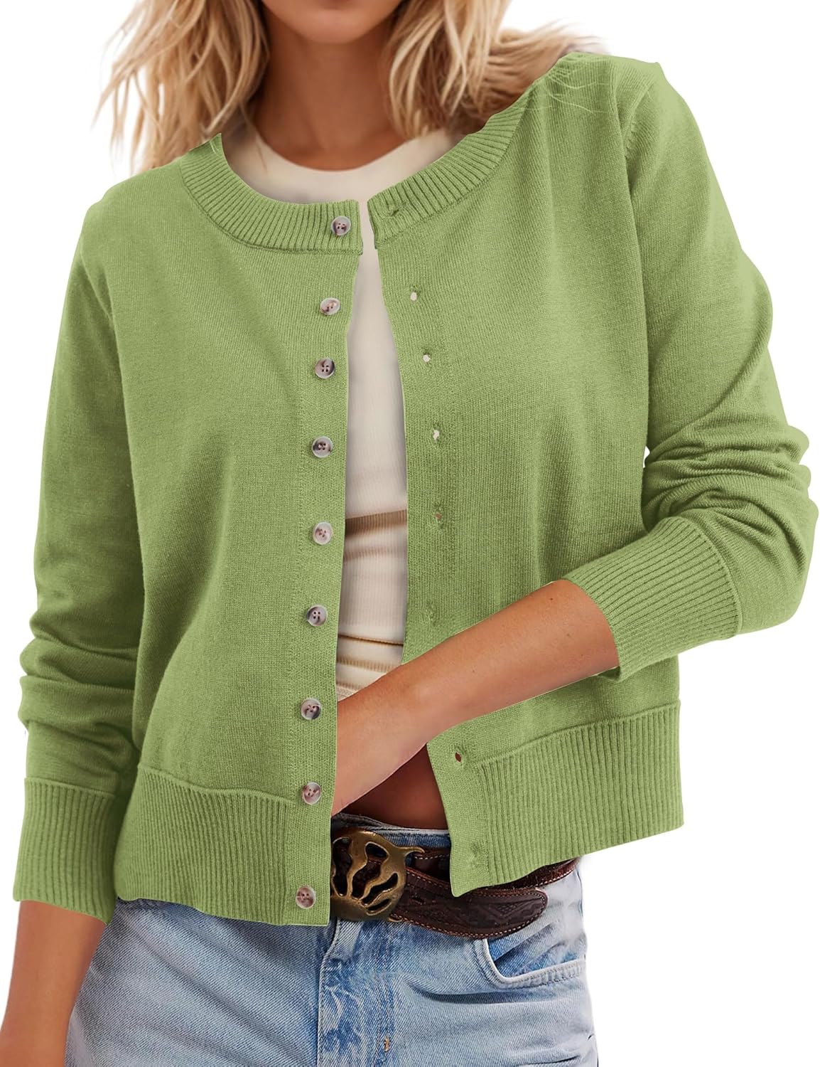 Leopard Cardigan Open Front Button Up Sweaters for Women