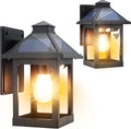 Solar Wall Lanterns 2 Pack with Motion Sensor - Bright, Dusk to Dawn
