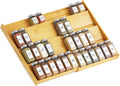 SpaceAid Bamboo Spice Drawer Organizer - Expandable 4-Tier Insert