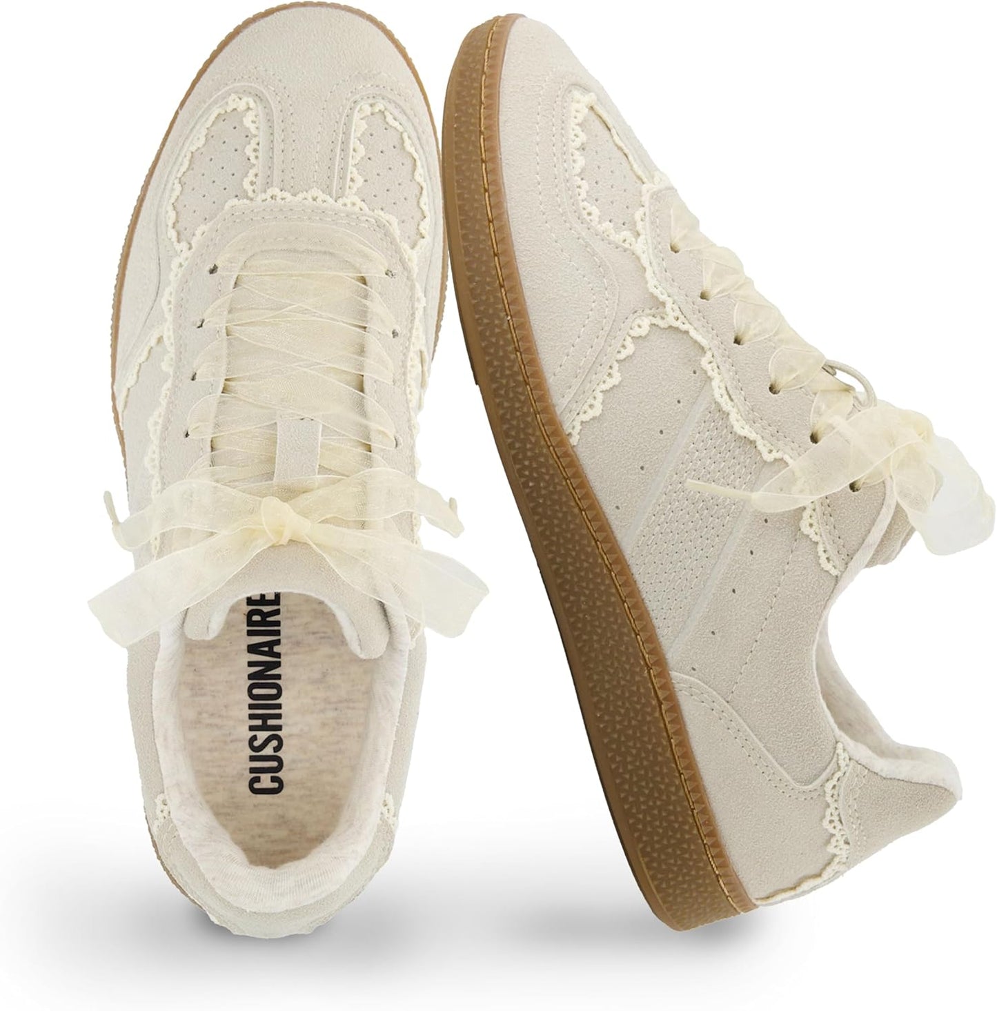 CUSHIONAIRE Belinda Womens Lace Detail Casual Sneakers Review