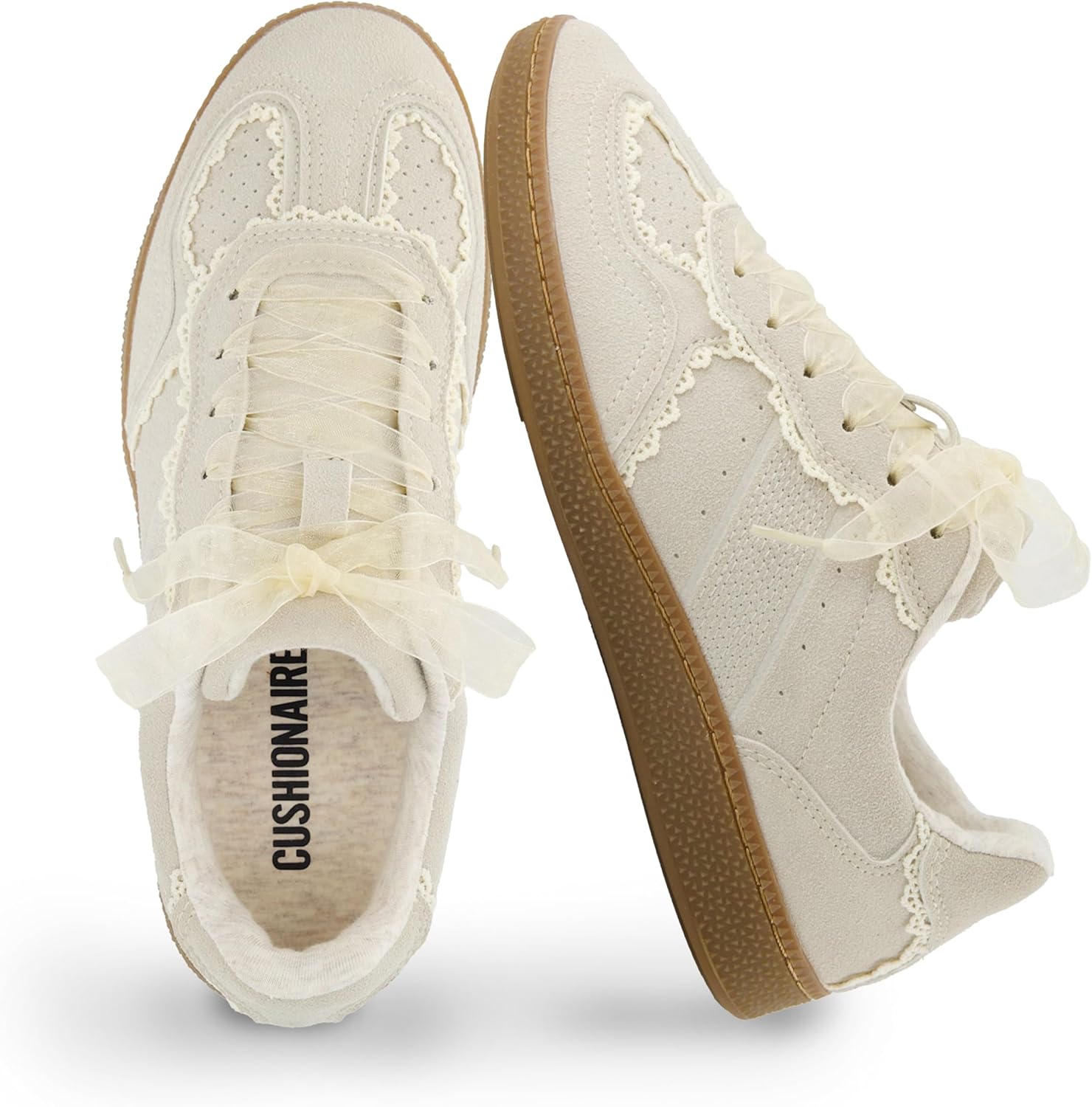 CUSHIONAIRE Belinda Womens Lace Detail Casual Sneakers Review