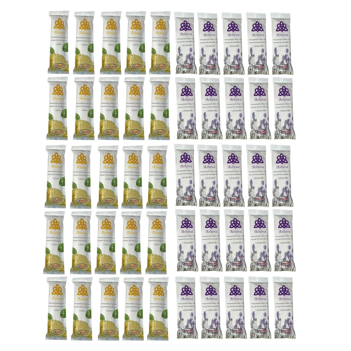 Asheva 8in x 9in Individually Wrapped Oshibori Towels for Spa