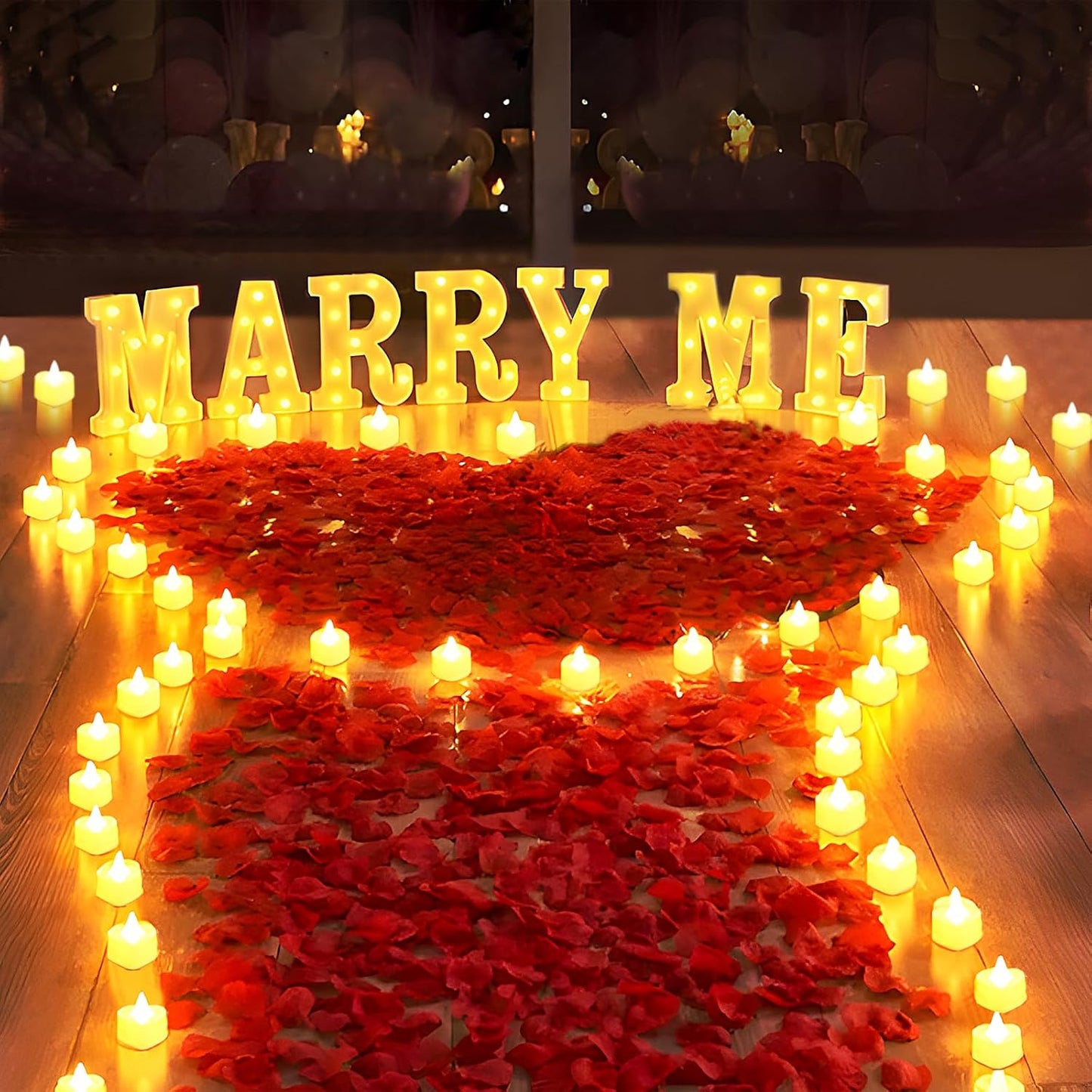 MARRY ME Light Up Letters Proposal Decorations for Romance