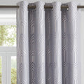 Grey Blue and Silvery Blackout Curtains 96 in Length - Thermal Noise