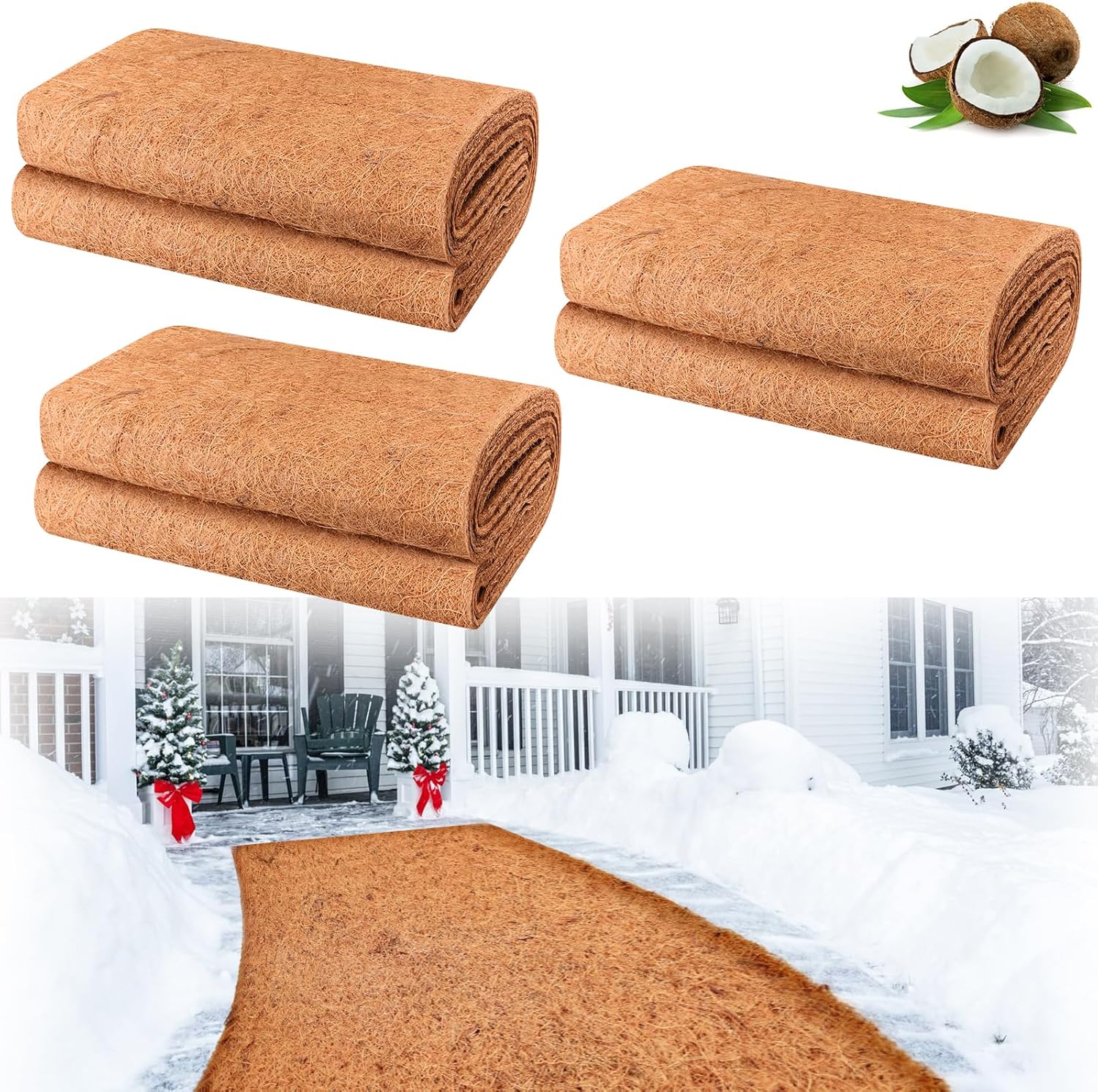 Riare 3 Pack 31 X 80 Inch No Slip Ice and Snow Mats for Safety
