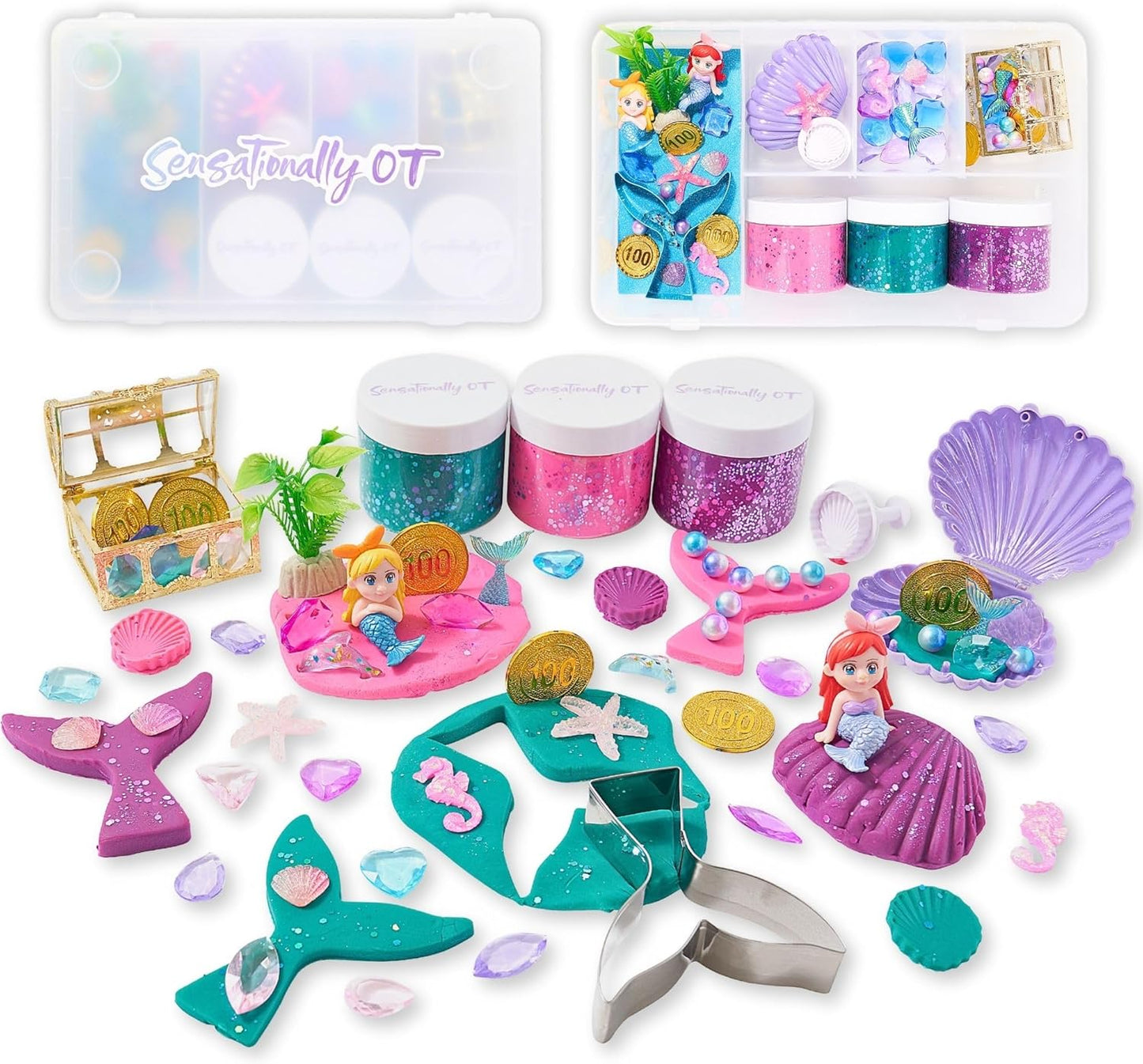 Mermaid Sensory Dough Kit for Creative Play and Learning Fun