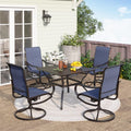 PHI VILLA 5 PC Outdoor Patio Dining Set with Swivel Chairs - All