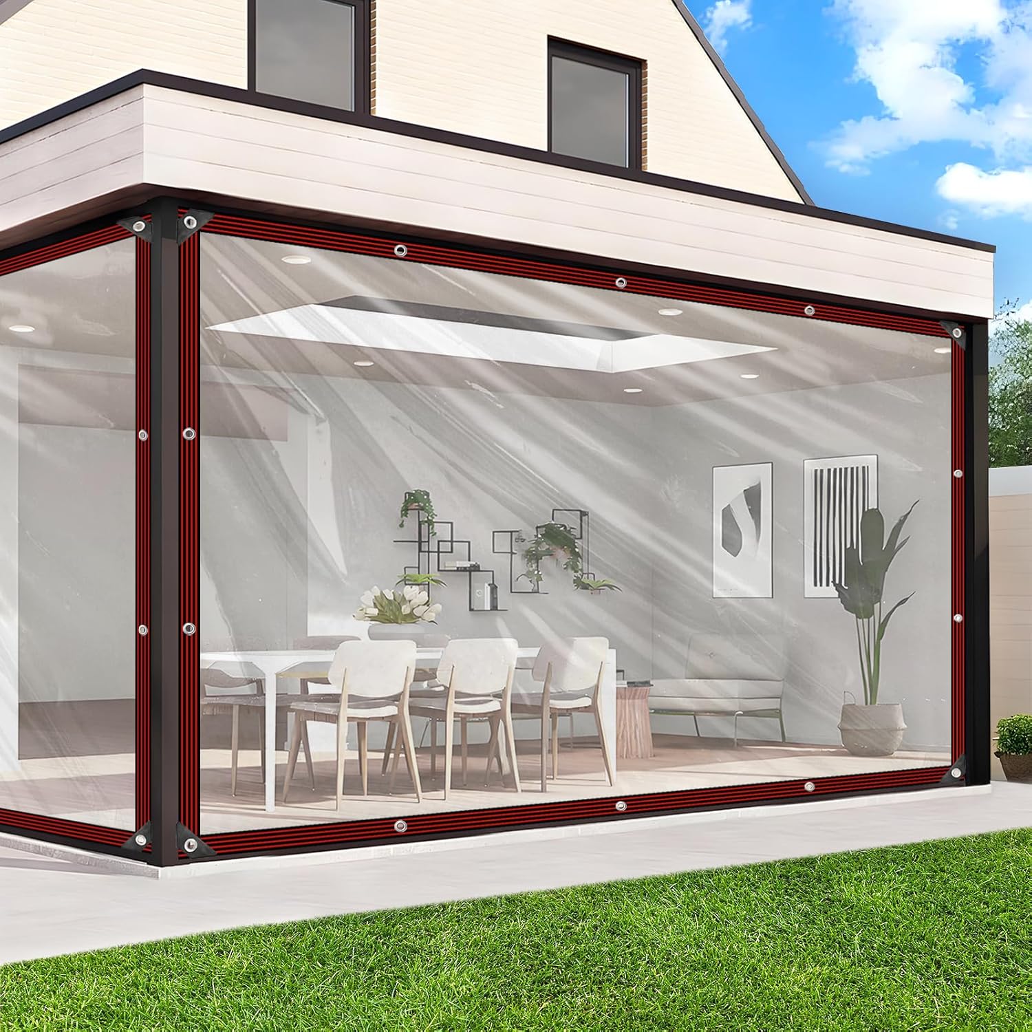 Heavy Duty Clear Tarp 8x20ft Waterproof Transparent Vinyl Cover