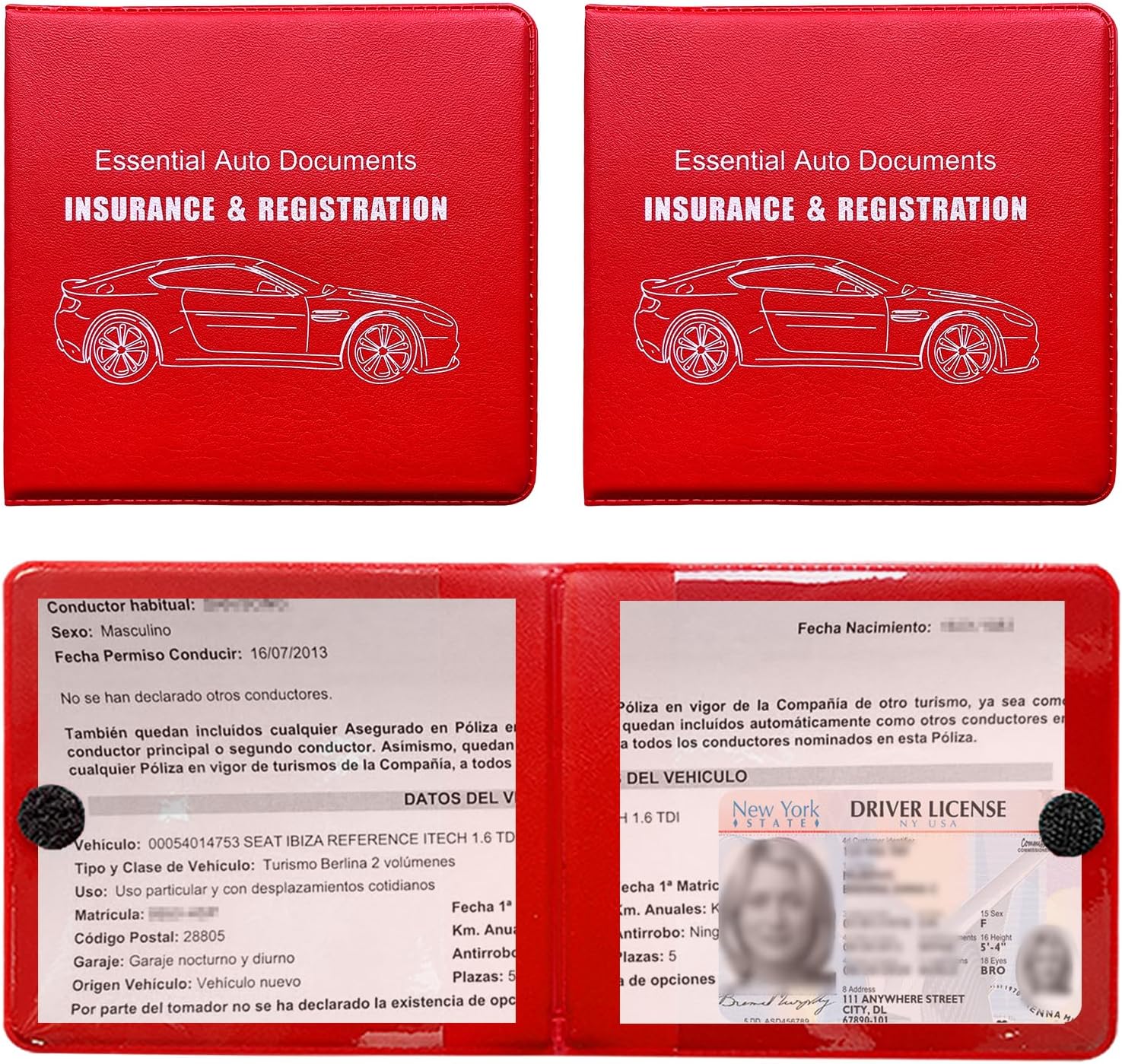 Ziciner 2Pack Car Registration Holder - Stay Organized!