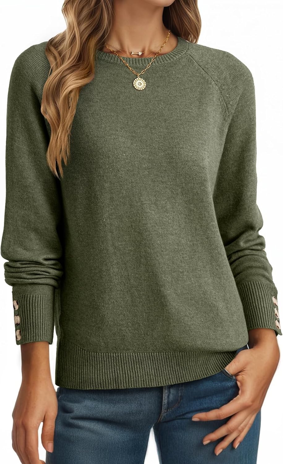 Dokotoo Womens Casual Long Sleeve Knit Pullover Sweater Jumper