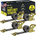 DC Cargo Mall E Track Ratchet Straps 2in x 16ft (4 Pack) - Heavy Duty