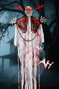 5.57FT Halloween Animatronics Reaper Hanging Skeleton Ghost - Voice