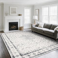 Washable Rugs 8x10 Area Rug Grey - Ultra Soft Faux Wool, Non-Slip