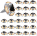 Solar Driveway Lights 24 Pack Dual Color LED - Durable Outdoor Markers