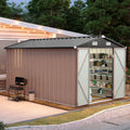 Aoxun 12x7.8 FT Outdoor Garden Metal Shed with Lockable Door