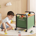 Children's Toy Organizer With Wheels for Bedrooms - Large Green