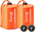 Emergency Sleeping Bag 2-Pack - Orange Thermal Bivy Sack
