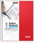 Graph Paper Notebook 8.5 x 11 Red Plastic Cover - Durable 1-Subject