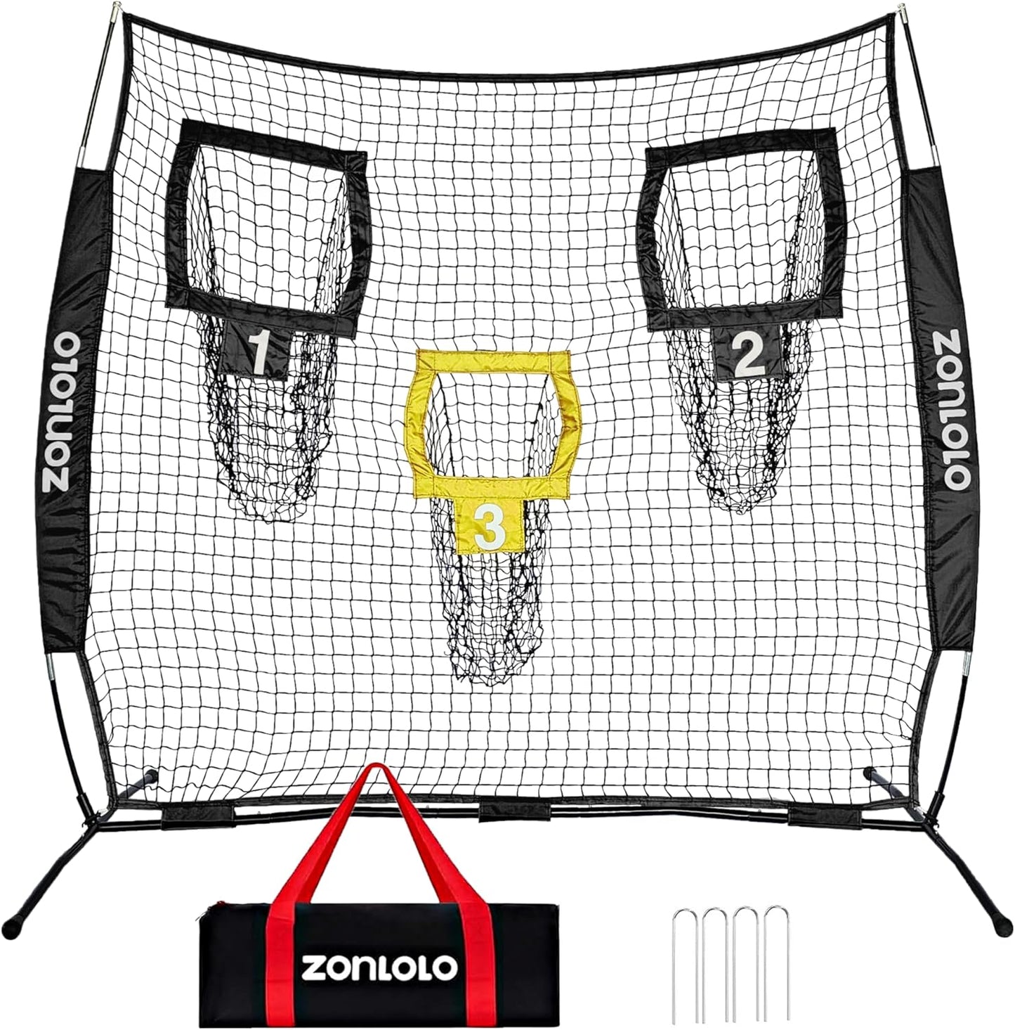 6x6ft Football Training Net for Kids with 3 Target Pockets