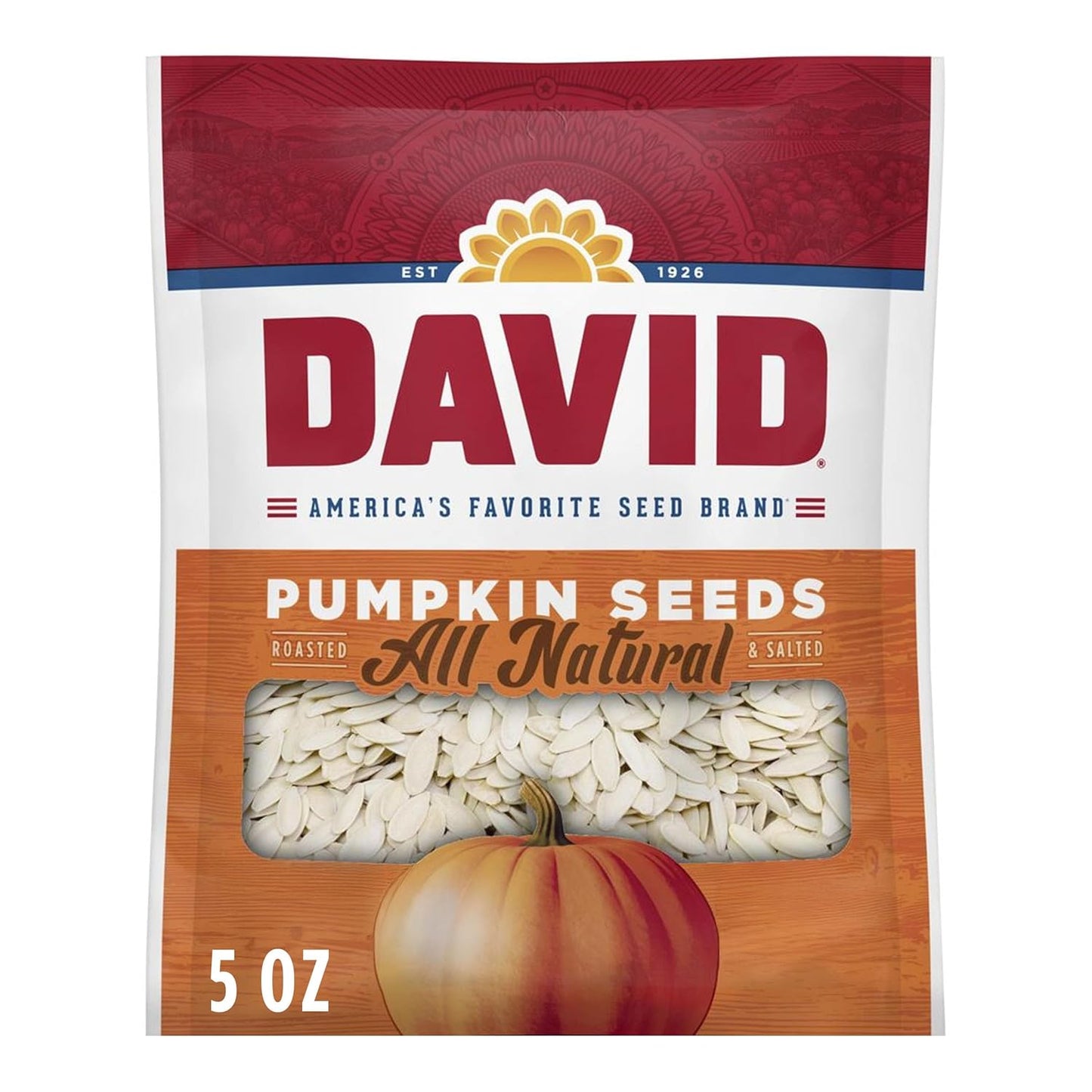 DAVID All Natural Pumpkin Seeds - Delicious Snack Pack