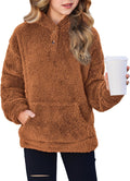 Girls Sherpa Fleece Pullover Hooded Sweatshirt - Cozy Everyday Wear