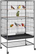 52 Inch Standing Large Bird Cage with Rolling Stand - Spacious Flight