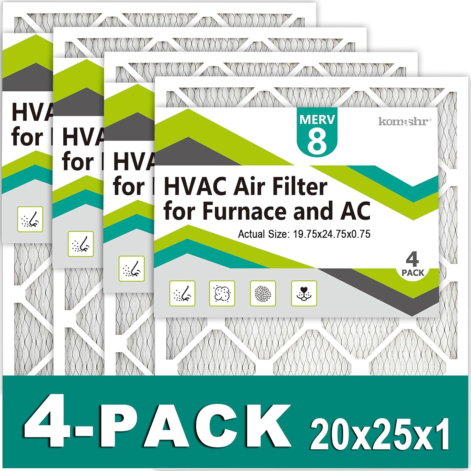 20x25x1 Air Filter MERV 8 - High-Efficiency HVAC Replacement