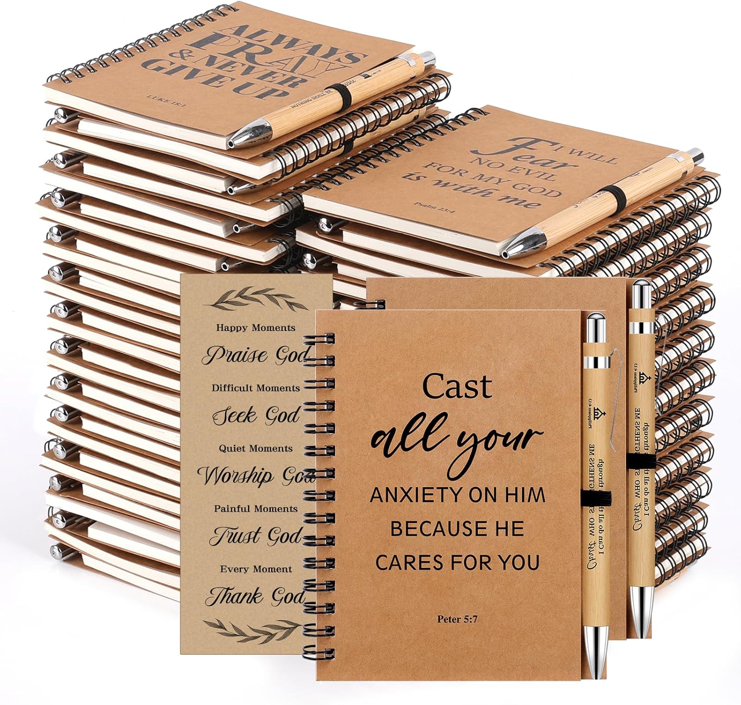 Christian Bulk Gifts Set: Inspiring Spiral Notebook & Pen