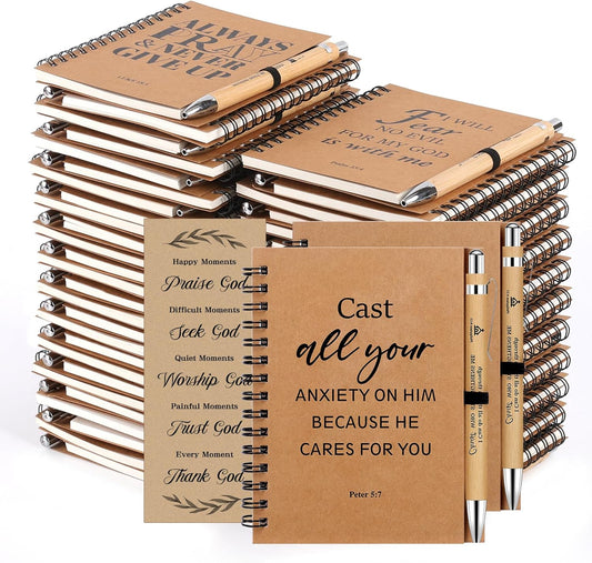 Christian Bulk Gifts Set: Inspiring Spiral Notebook & Pen