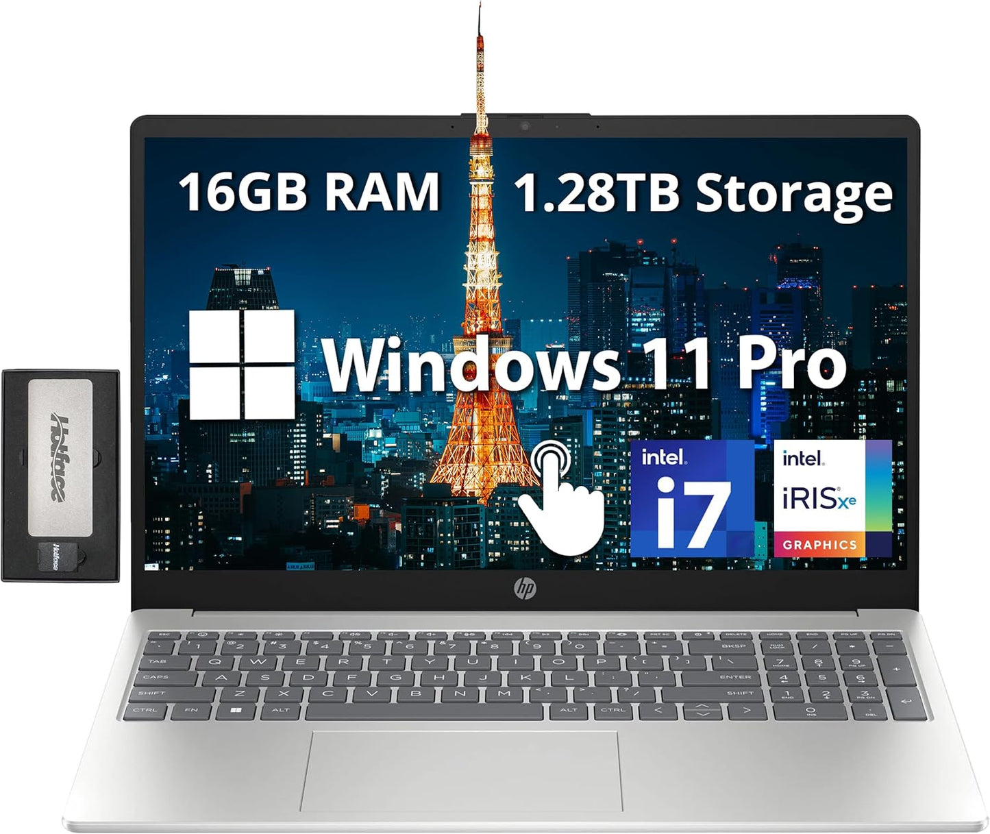 HP 15.6 FHD Touchscreen Laptop with Intel i7 and 1.28TB Storage