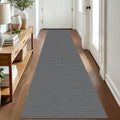 EARTHALL Woven Runner Rug 2x8 Ft Dark Gray - Durable Hallway Runner