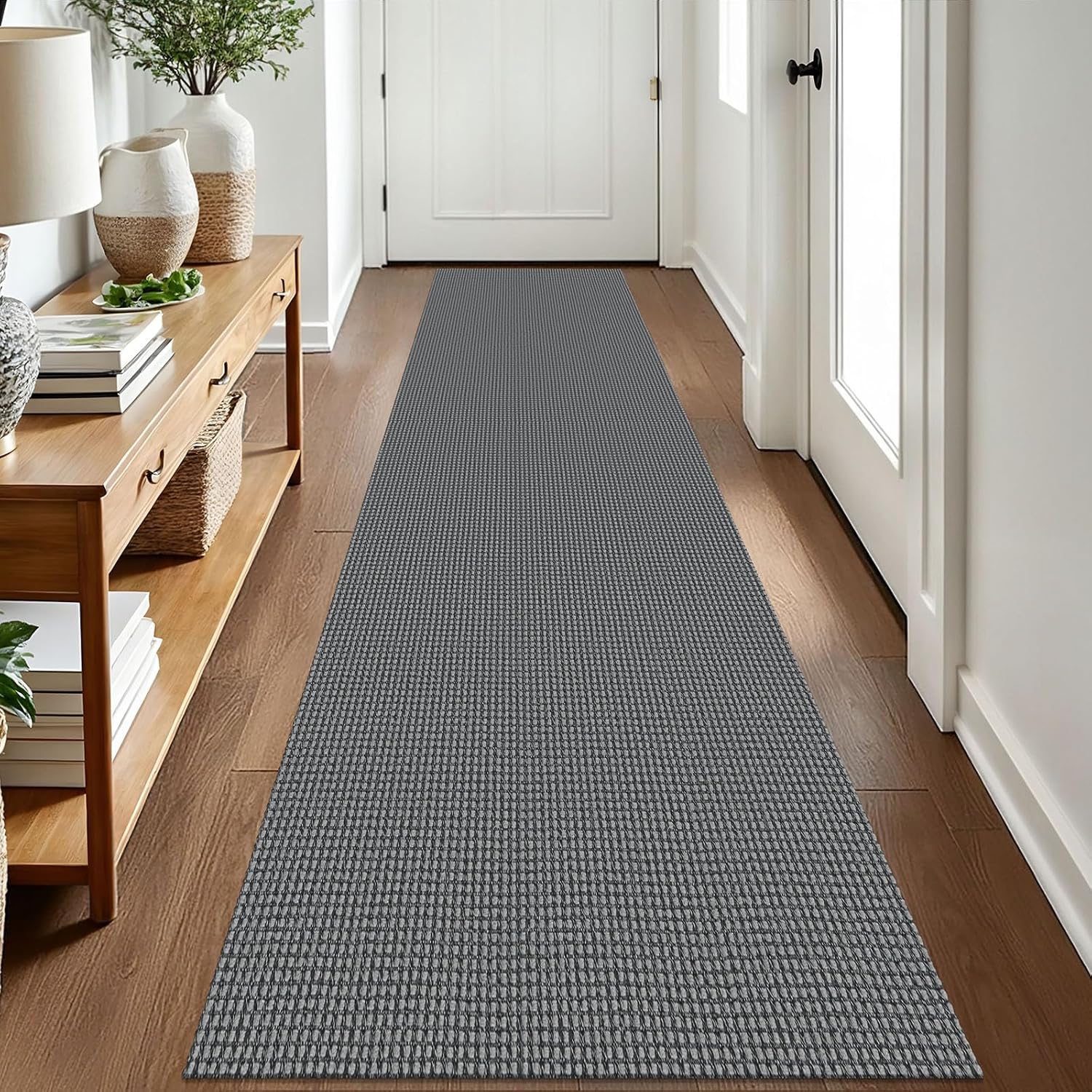 Woven Runner Rug 2x8 Ft Washable Non Slip for Hallways