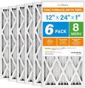 LotFancy 12x24x1 Air Filter MERV 8 Dust Defense - 6-Pack