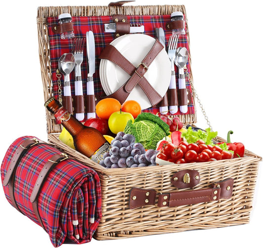 Ultimate Picnic Set for 4: Insulated Cooler & Waterproof Blanket!